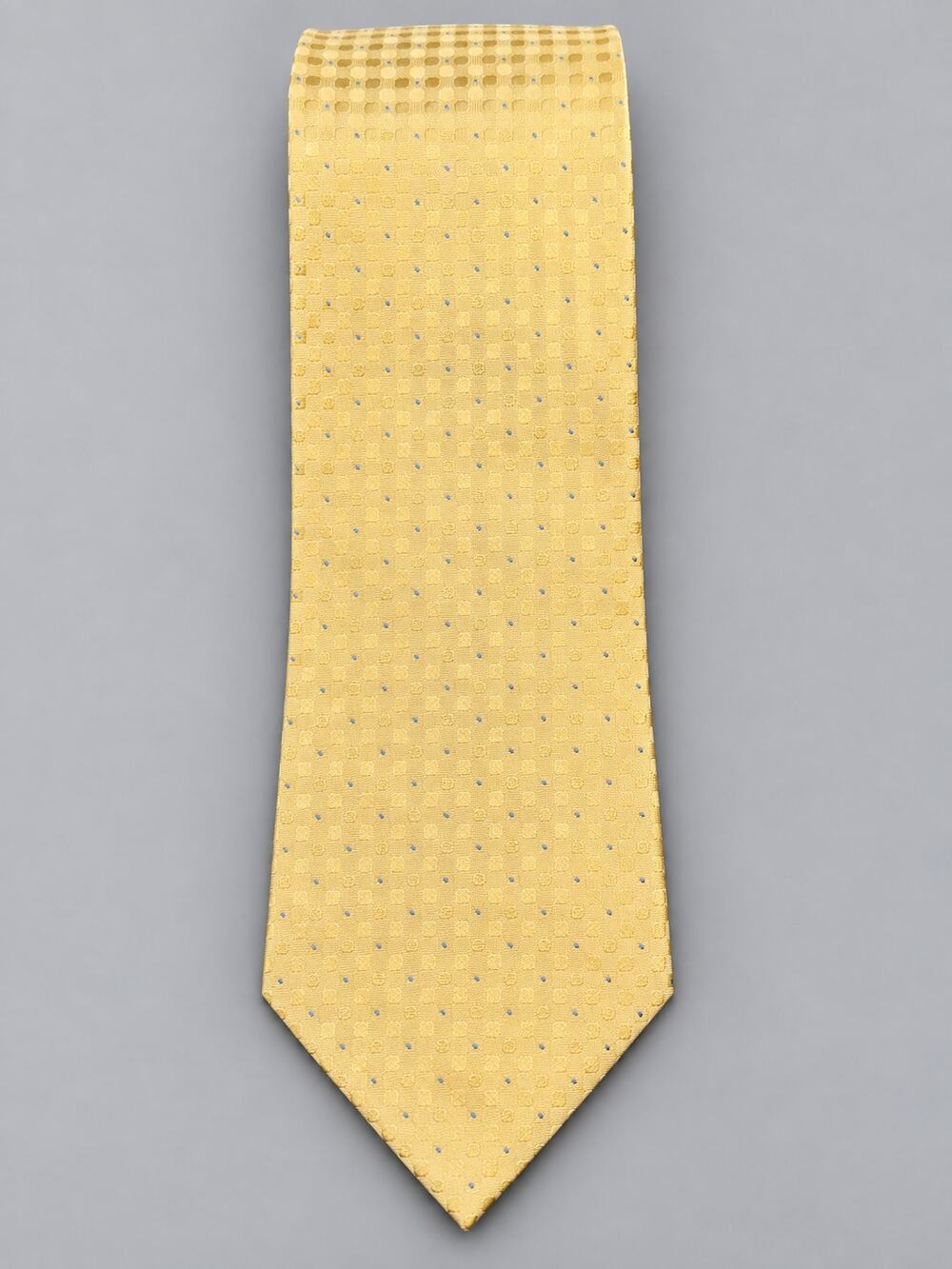 Perry Ellis Portfolio Yellow Blue Dot Geometric Men’s Necktie Classic Tie